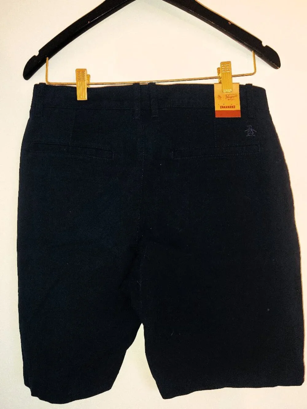 NWT Original Penguin Black Chino Shorts Men's Size 31 Flat Front Casual Golf